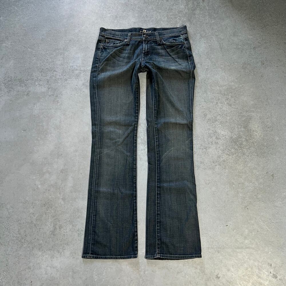 7 For All Mankind Bootcut Women's Size 30 Flare Denim Low Rise Jeans Dark Blue